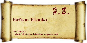 Hofman Bianka névjegykártya